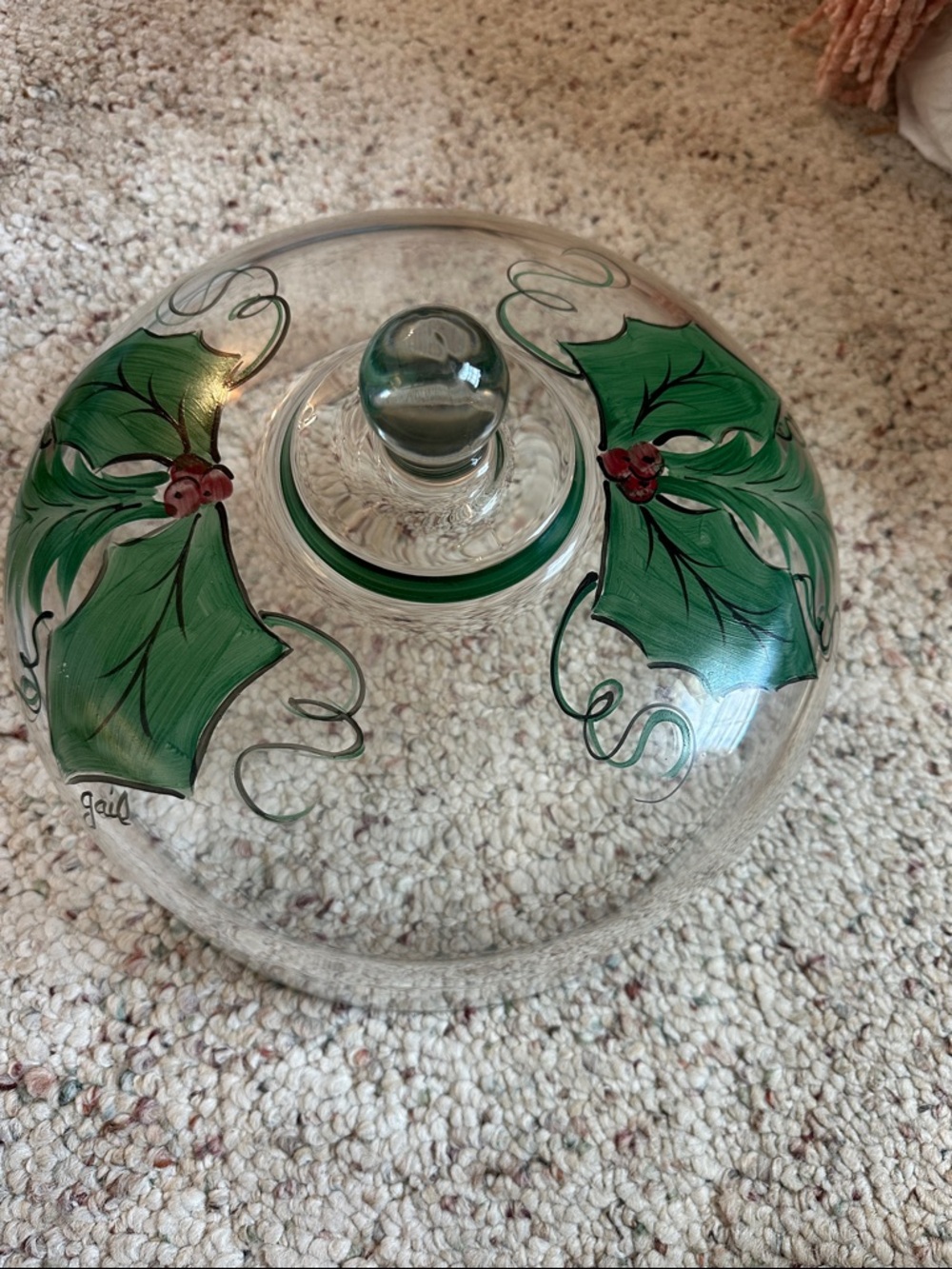 Gail Pittman signed large holiday cloche